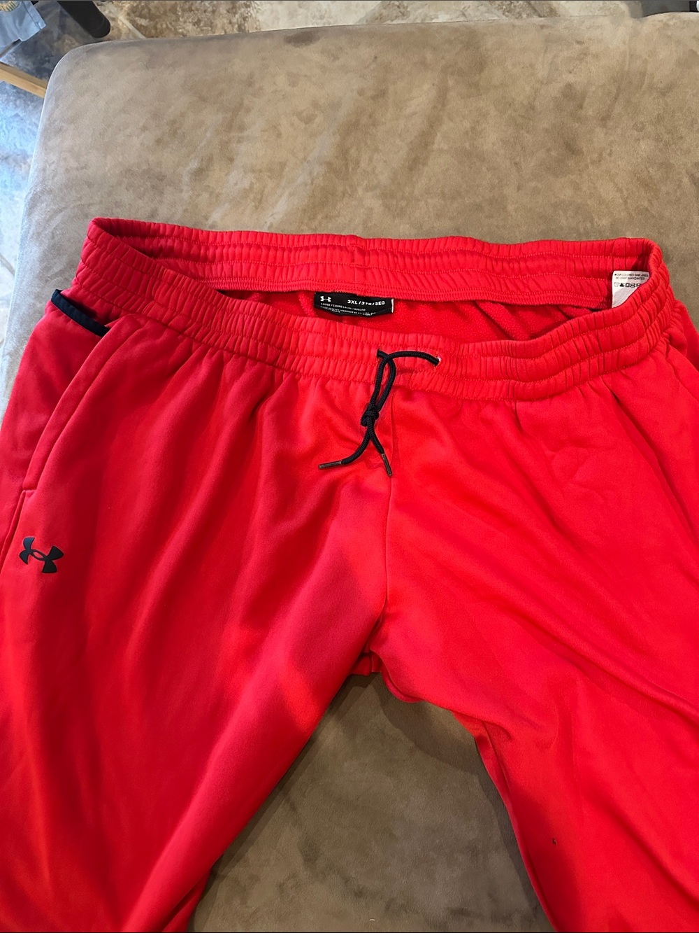 Under Armour Red Jogger Pants with Black Accents